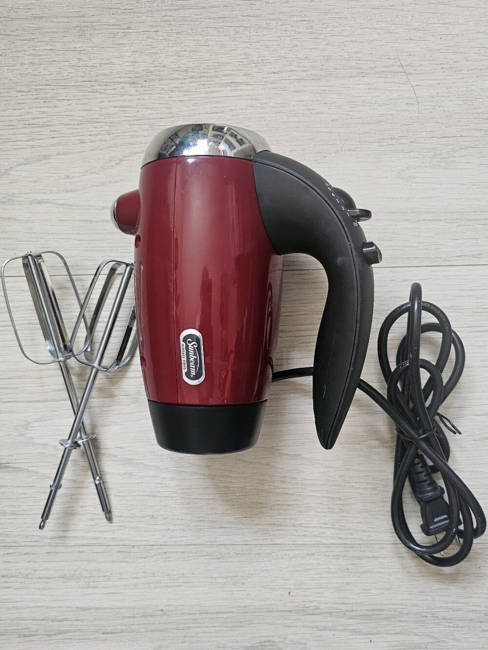 Sunbeam Heritage Series Hand Mixer w/ Stand – Red Chrome – 6-Speed